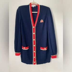 ST. JOHN Jacket Women’s Medium Made in the USA Academia Wool Cardigan Sweater